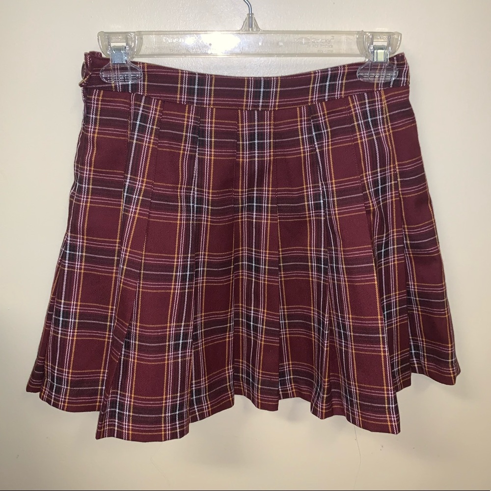 Plaid Pleated Skirt